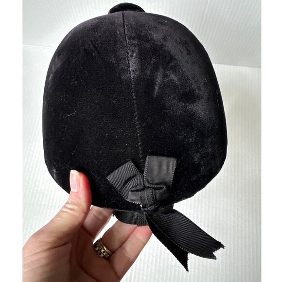 Harry Hall Riding Hat Helmet black velvet size 7 1/8 made in England - Picture 8 of 12